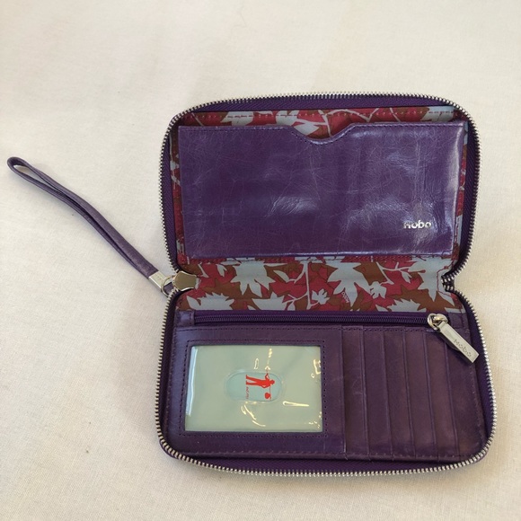 HOBO Purple Leather Wristlet Clutch - Picture 3 of 5